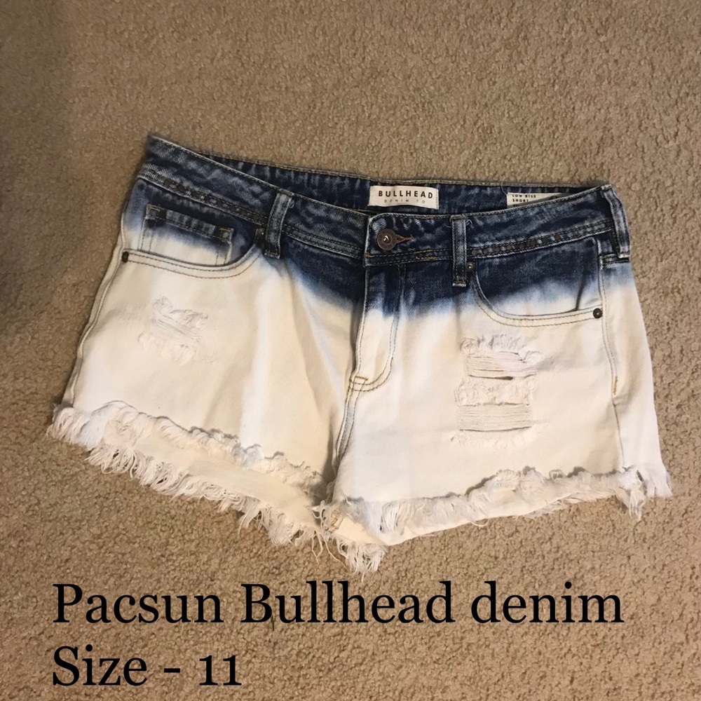Bleached jean shorts